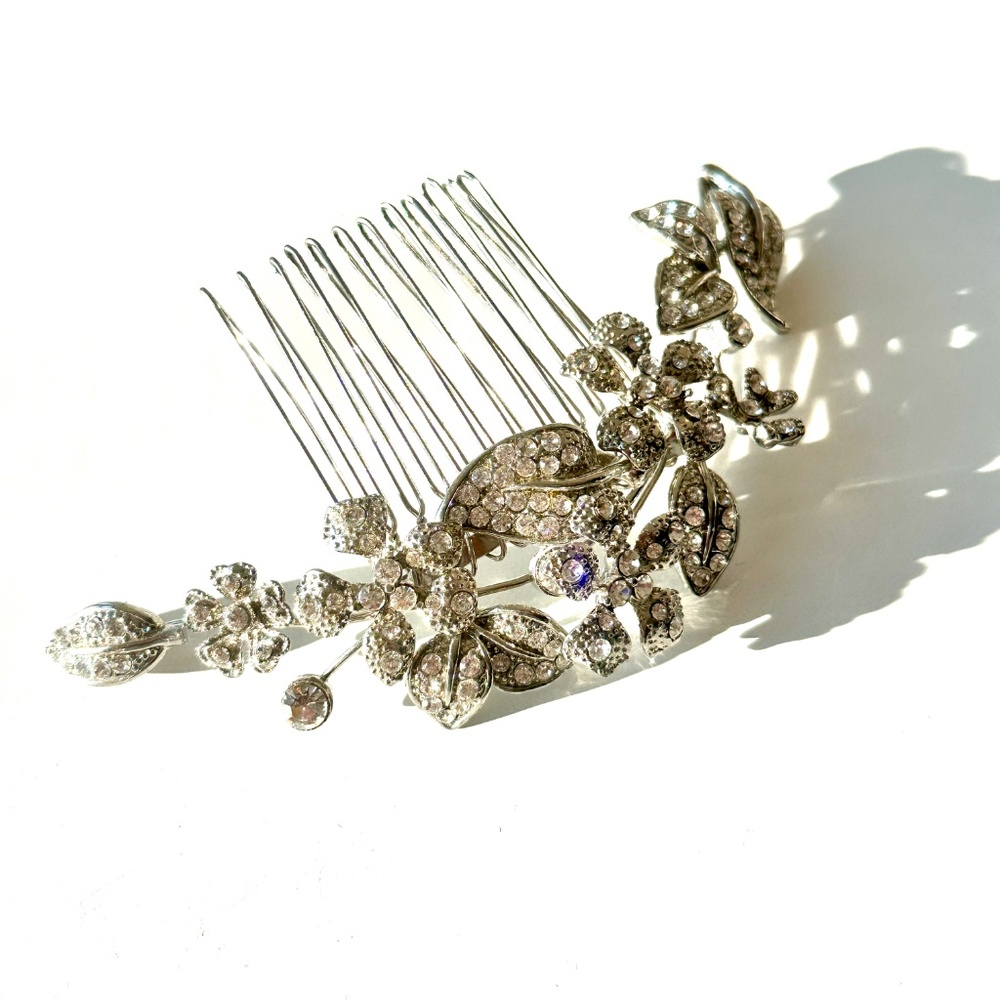 Hair Comb | Wedding | Silver-Tone | Rhinestone